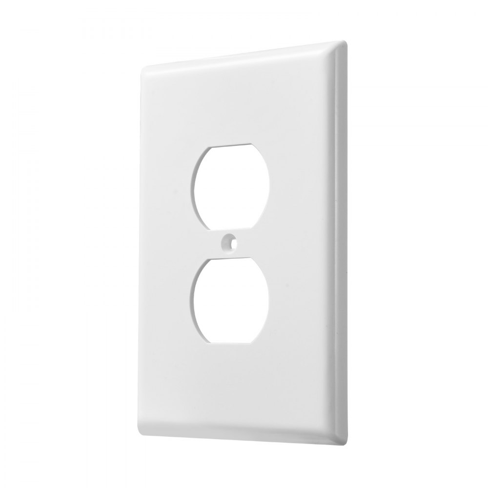 VEVOR 1-Gang Duplex Outlet Covers, 10 Pack Standard Size Wall Outlet Cover, Unbreakable and  Impact-Resistant Polycarbonate Thermoplastic, Dual Receptacle Faceplate, for Electrical Outlets, White