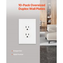 1-Gang Duplex Outlet Covers Wall Outlet Cover 10 Pack Receptacle Faceplate