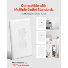 1-Gang Duplex Outlet Covers Wall Outlet Cover 10 Pack Receptacle Faceplate