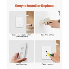1-Gang Duplex Outlet Covers Wall Outlet Cover 10 Pack Receptacle Faceplate