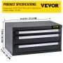VEVOR Drill Bit Dispenser Cabinet, Three-Drawer Drill Bit Dispenser, Drill Bit Organizer Cabinet, Drill Dispenser Organizer Cabinet for Metric Sizes 1-13 mm/0.04-0.51 inch in 0.5 mm/0.02" Increments