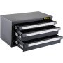 VEVOR Gabinete dispensador de brocas, dispensador de brocas de tres cajones, gabinete organizador de brocas, gabinete organizador dispensador de brocas para longitud de trabajo, tamaño fraccional de 1/16" a 1/2" en incrementos de 1/64