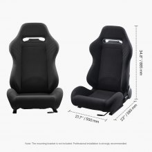 2 Set Racing Seat Adjustable Racing Chair with Polyester Fabric & Slider