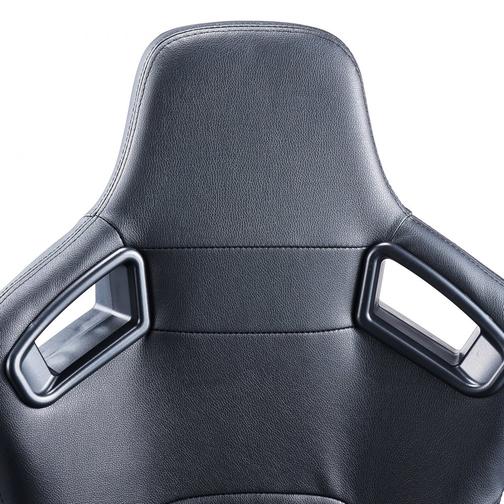 VEVOR Racing Seat, 2 Set, Adjustable Racing Cockpit with Wide Angle Reclining & High-Resilience Foam, Comfortable Racing Chair with Soft PVC Leather & Q235B Slider, Fit for Racing Cars & Go-Karts