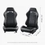 VEVOR Racing Seat, 2 Set, Adjustable Racing Cockpit with Wide Angle Reclining & High-Resilience Foam, Comfortable Racing Chair with Soft PVC Leather & Q235B Slider, Fit for Racing Cars & Go-Karts