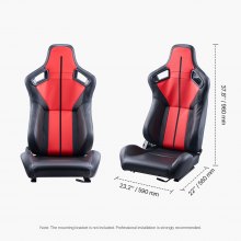 2 Set Racing Seat Adjustable Racing Chair with PVC Leather & Q235B Slider