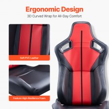 2 Set Racing Seat Adjustable Racing Chair with PVC Leather & Q235B Slider