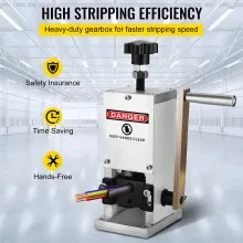 VEVOR Manual Wire Stripping Machine 0.06-0.98 inches, Wire Stripper Machine with Hand Crank Portable, Wire Stripping Tool Aluminum Construction,for Scrap Copper Recycling