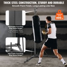 VEVOR-stativ för boxningssäck, kraftig träningsträningsutrustning i stål, boxningsstativ med justerbar höjd med tyngd bas, rymmer upp till 400 lbs, fristående sandsäcksställ för hemmagym Fitness