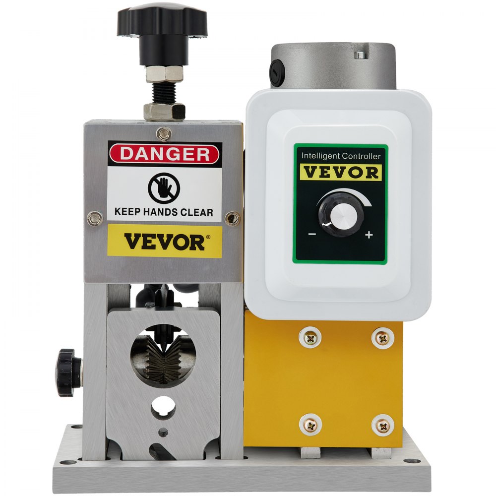 VEVOR Electric Wire Stripping Machine, Adjustable Speed, 0.06"-1.57" Diameter, with 4 Wire Feed Holes, Automatic Cable Stripper 400W w/ Replacement Blade, Copper Peeler for Industrial, CE Certificate