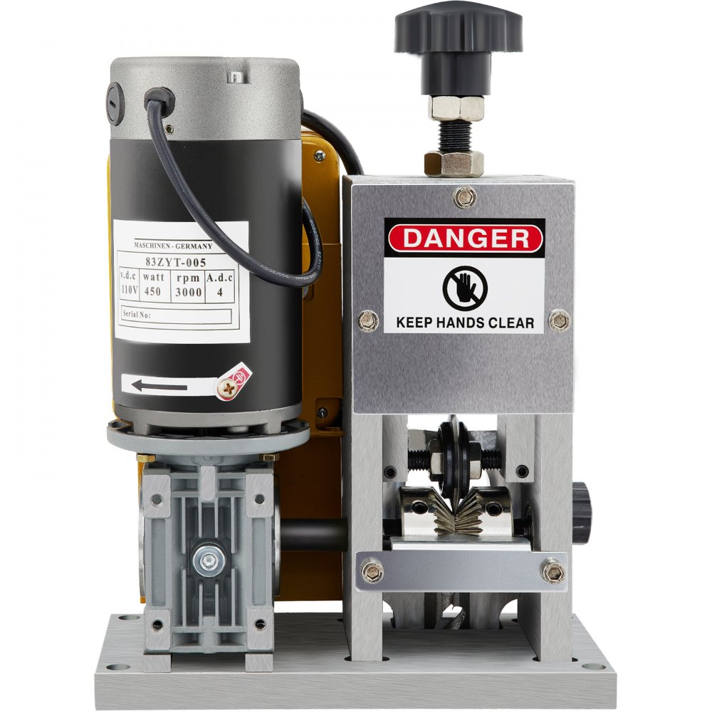 VEVOR Electric Wire Stripping Machine, Adjustable Speed, 0.06"-1.57" Diameter, with 4 Wire Feed Holes, Automatic Cable Stripper 400W w/ Replacement Blade, Copper Peeler for Industrial, CE Certificate
