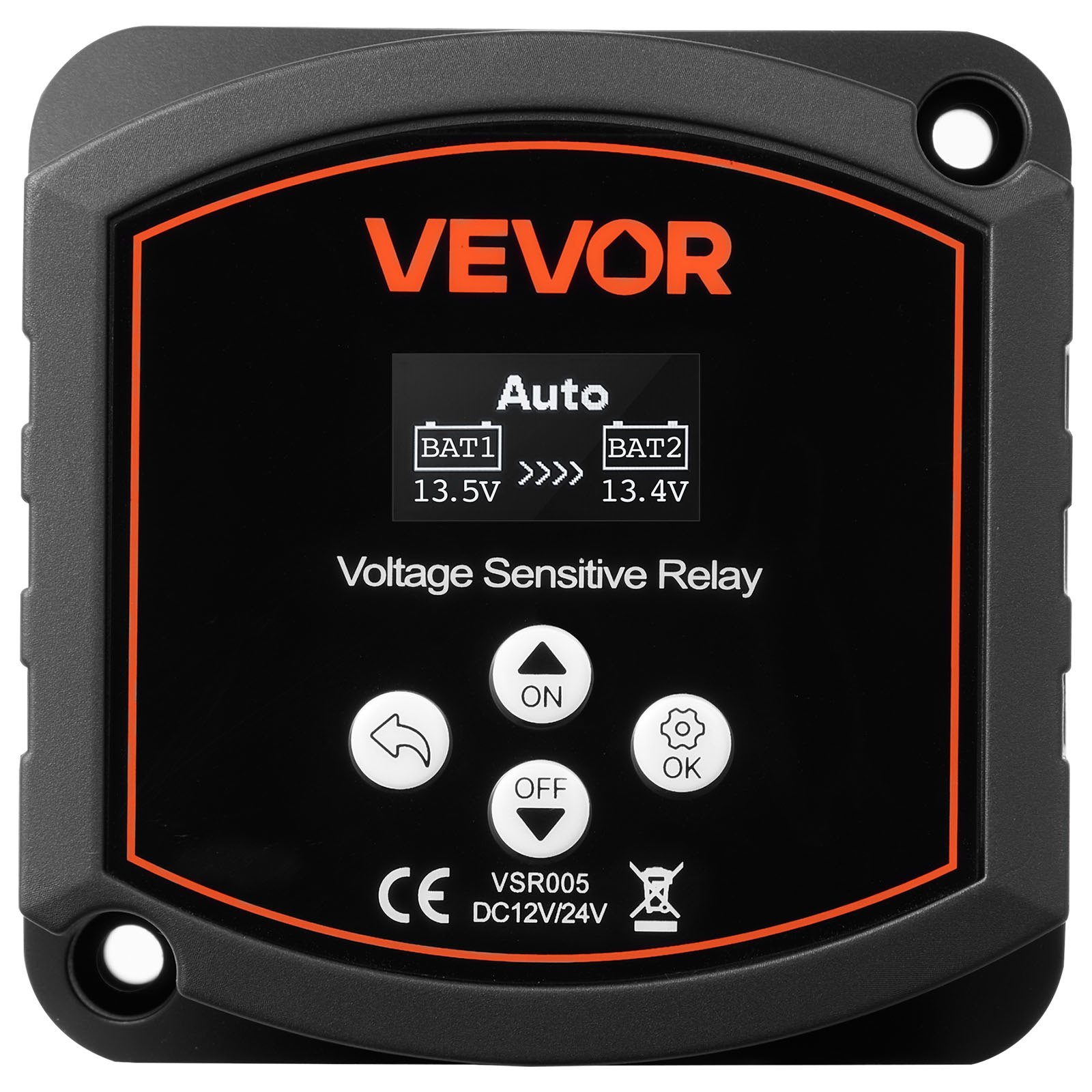 VEVOR Dual Battery Isolator, 12V 300 Amp, Manual and Automatic VSR Voltage Sensitive Relay with LCD Screen, Smart Battery Isolator for Lithium & Lead-Acid Batteries, for Car Truck RV UTV ATV Boat