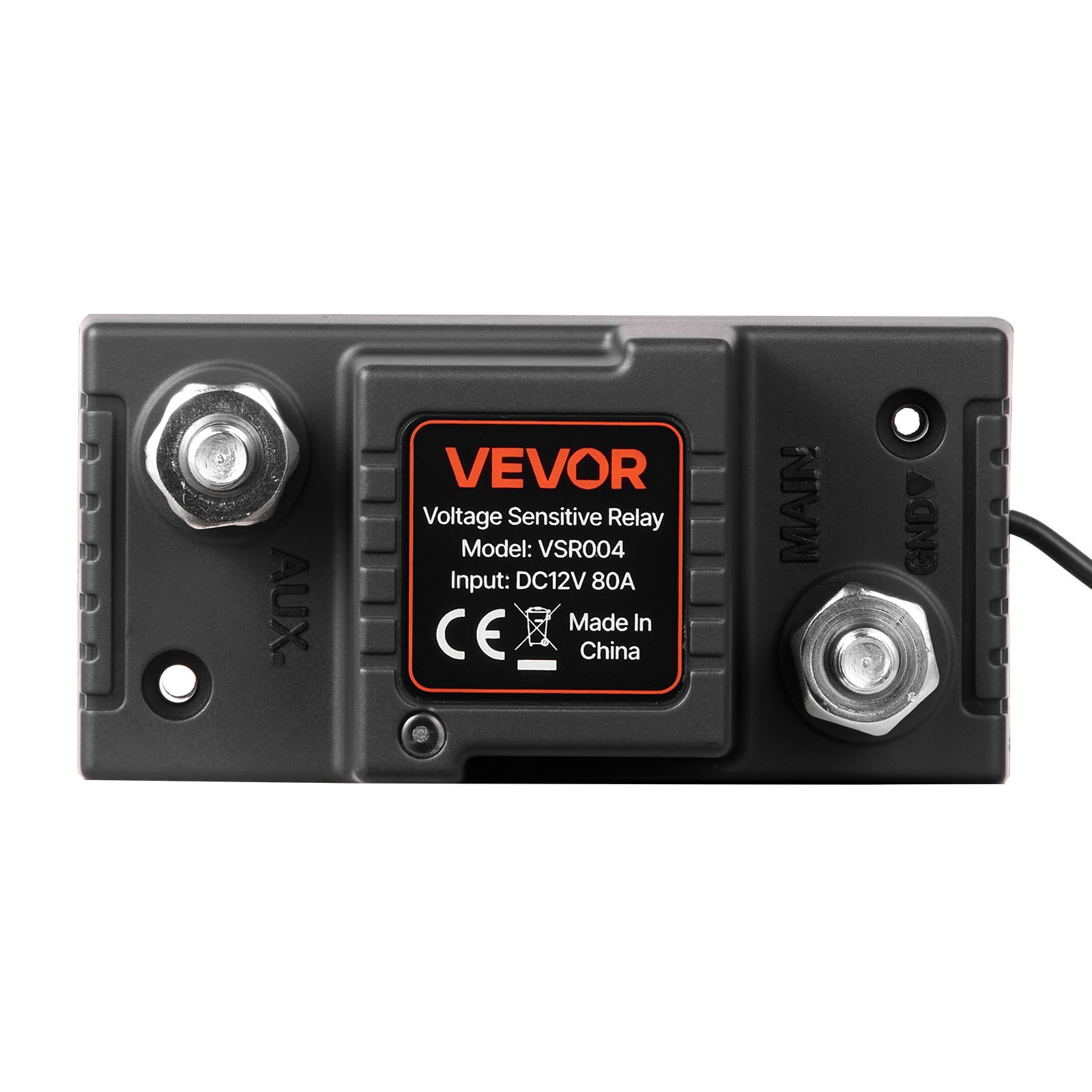 VEVOR Dual Battery Isolator Kit, 12V 80 Amp 2 ft 6 AWG, Manual / Automatic VSR Voltage Sensitive Relay with Voltmeter, LCD Screen, Smart Battery Isolator, Compatible with Lead-Acid Batteries, for UTV
