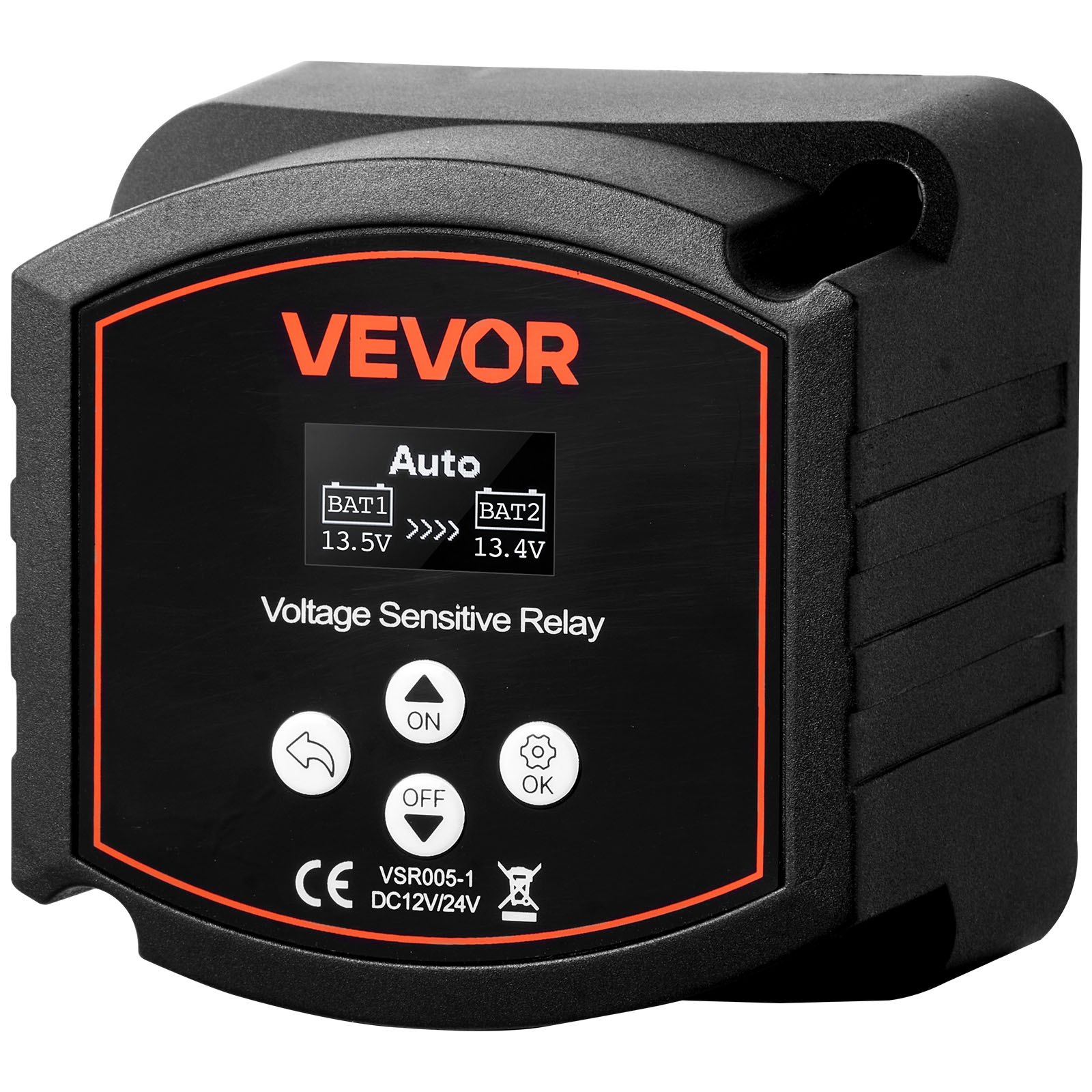VEVOR Dual Battery Isolator Kit, 12V 300 Amp, Manual and Automatic VSR Voltage Sensitive Relay with Voltmeter, LCD Screen, Smart Battery Isolator, Compatible with Lead-Acid Batteries, for UTV, ATV