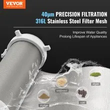 VEVOR Spin Down Filter, 40 Micron Whole House Sediment Filter for Well Water, 3/4" G-M + 1" G-M, 4 T/H High Flow Rate, for Whole House Water Filtration Systems, Well Water Sediment Filter