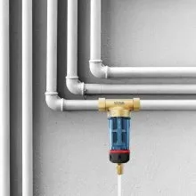 VEVOR Spin Down Filter, 40 Micron Whole House Sediment Filter for Well Water, 3/4" G-M + 1" G-M, 4 T/H High Flow Rate, for Whole House Water Filtration Systems, Well Water Sediment Filter