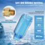 brass fitting and VEVOR well water filter with shockproof, explosion-proof, and freeze-resistant features.