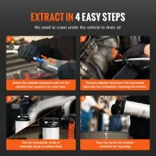 VEVOR Fluid Extractor, 1.74 Gallons (6.5 Liters), Pneumatic/Manual Oil Changer Vacuum Fluid Extractor with Dipstick and Suction Hose, Oil Extractor Change Pump for Automotive Fluids Vacuum Evacuation