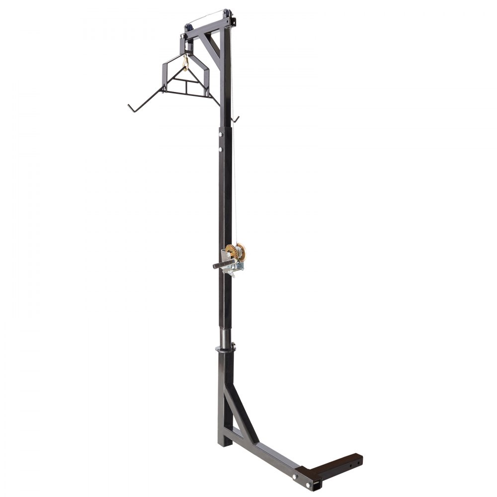 VEVOR Hitch Mounted Deer Hoist, 400 lbs Load Capacity, Hitch Game Hoist, Truck Hitch Deer Hoist with Winch Lift Gambrel Set, 2-inch Hitch Receiver, Adjustable Height & 360 Degrees Swivel, Carbon Steel