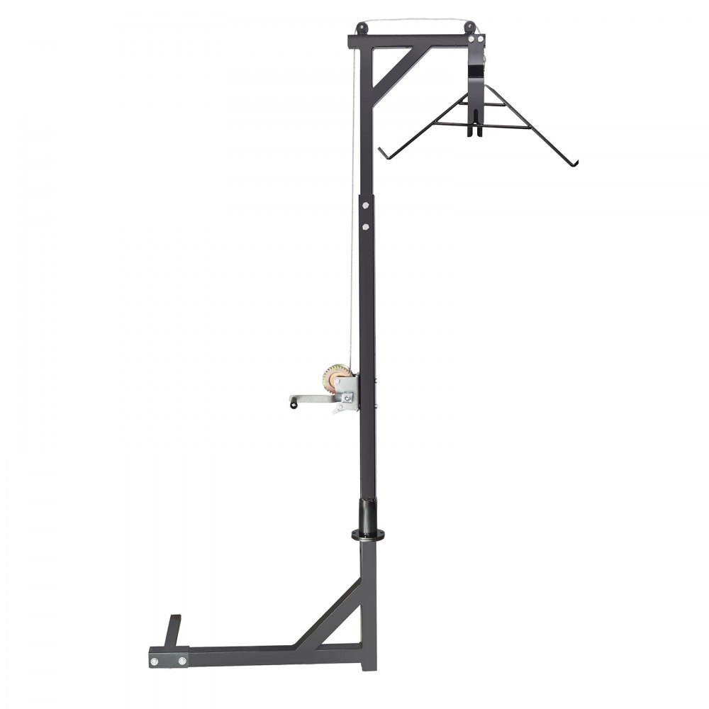 VEVOR Hitch Mounted Deer Hoist, 400 lbs Load Capacity, Hitch Game Hoist, Truck Hitch Deer Hoist with Winch Lift Gambrel Set, 2-inch Hitch Receiver, Adjustable Height & 360 Degrees Swivel, Carbon Steel