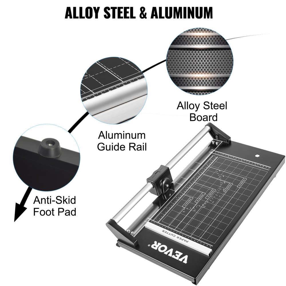 VEVOR Precision Paper Trimmer Rotary Paper Trimmer 14 Inch Manual Paper Cutter