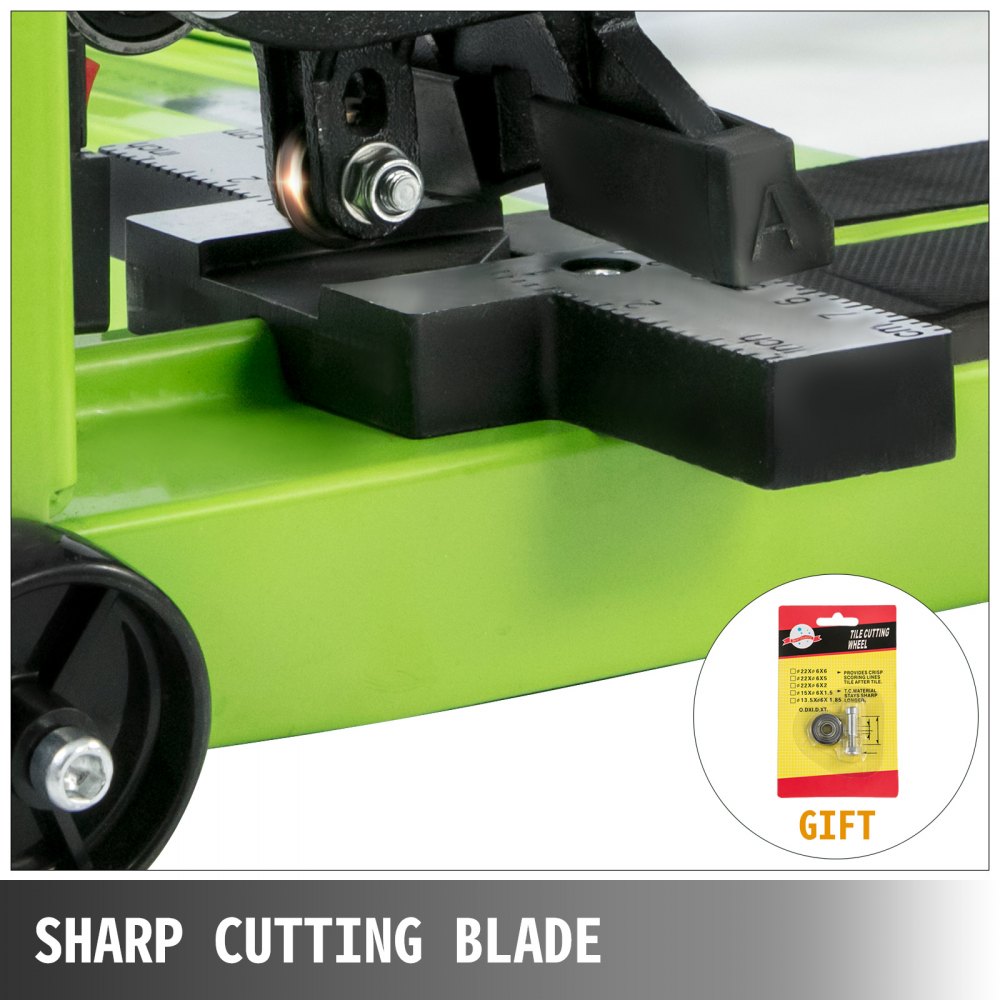 VEVOR Tile Cutter Manual Green Tile Score Cutter, with Tungsten Carbide Scoring Wheel, Professional Vinyl Plank Cutter, Adjustable Laser Guide for  Precision Cutting Porcelain Ceramic Floor Tiles