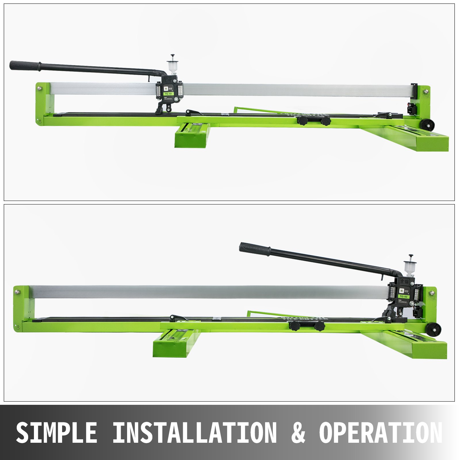 VEVOR Tile Cutter Manual Green Tile Score Cutter, with Tungsten Carbide Scoring Wheel, Professional Vinyl Plank Cutter, Adjustable Laser Guide for  Precision Cutting Porcelain Ceramic Floor Tiles