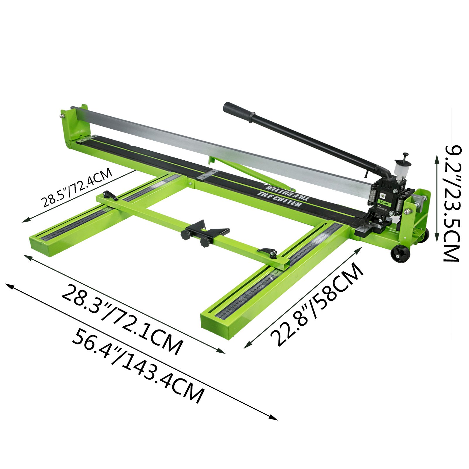 VEVOR Tile Cutter Manual Green Tile Score Cutter, with Tungsten Carbide Scoring Wheel, Professional Vinyl Plank Cutter, Adjustable Laser Guide for  Precision Cutting Porcelain Ceramic Floor Tiles