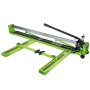 green VEVOR tile cutter with adjustable cutting guides and sturdy handle.