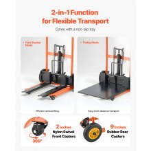 VEVOR Material Lift Winch Stacker 450 lbs Pallet Truck Dolly 35.8-inch Lift