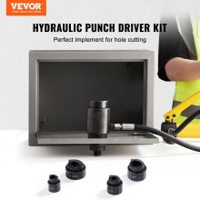 VEVOR Hydraulic Knockout Punch Kit, 4 stycken 1/2", 3/4", 1", 1-1/4" ledningshålskärare, metallplåtsdrivverktyg, KO-verktygssatser för aluminium, mässing, rostfritt stål, glasfiber och Plast