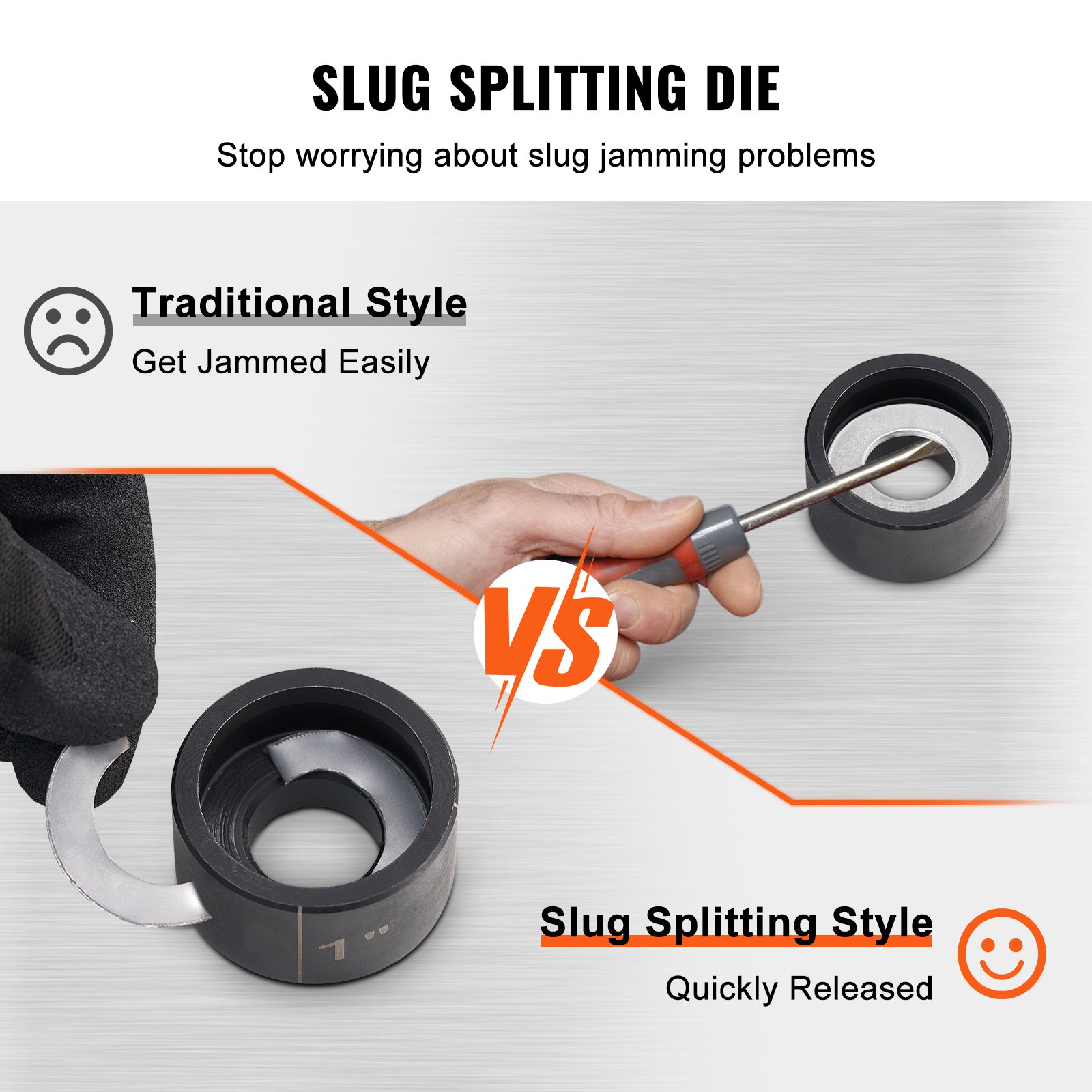 VEVOR Hydraulic Knockout Punch Kit, 4 Pieces 1/2", 3/4", 1", 1-1/4" Conduit Hole Cutter Set, Metal Sheet Driver Tools, KO Tool Kits For Aluminum, Brass, Stainless Steel, Fiberglass and Plastic