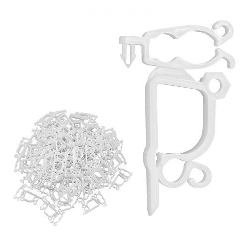 VEVOR Christmas Light Clips, 200 Pack, Weatherproof Holiday Outdoor Lighting Hanging Hooks, Mount to Shingles & Gutters, for C3, C4, Mini, Outside String Lights, Christmas Decoration, No Tool Required