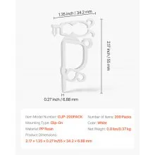 Christmas Light Clips Outdoor Hangers Hooks 200 Pcs for Outside String Lights
