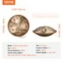 VEVOR Handpan Drum, 22 in & 10 Notes, D Minor Hand Drum, Hand Pan Drum Instrument with Mallets, 432Hz Handpan Stand & Carry Bag, Steel Healing Sound Drum, Percussion Instruments for Adults Beginners
