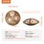 VEVOR Handpan Drum, 22 in & 12 Notes, D Minor Hand Drum, Hand Pan Drum Instrument with Mallets, 440Hz Handpan Stand & Carry Bag, Steel Healing Sound Drum, Percussion Instruments for Adults Beginners