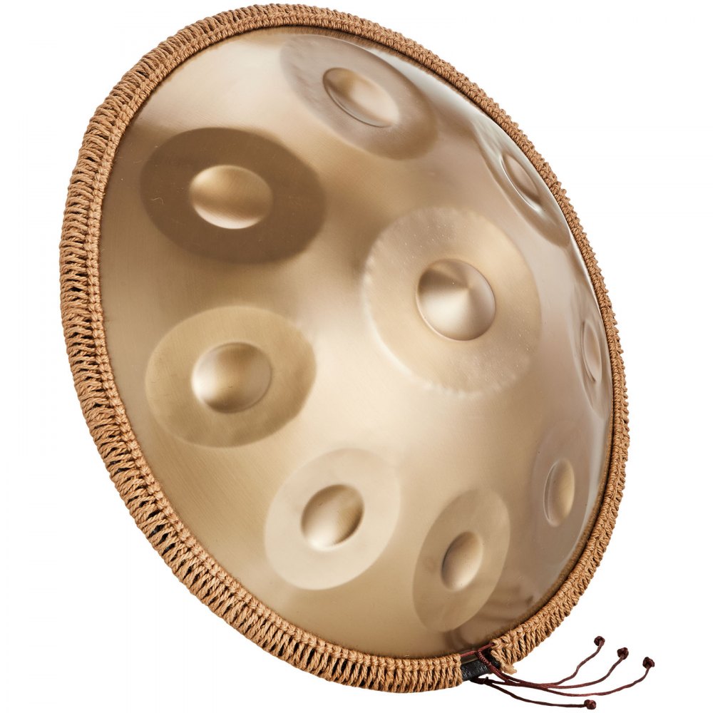 VEVOR Handpan Drum, 22 in 9 Notes Steel Hand Drum, 432Hz D Minor Musical Drums with Woven Edge Guard, 2 Mallets & Carrying Case, Fade-Resistant Percussion Instrument for Professional Performance