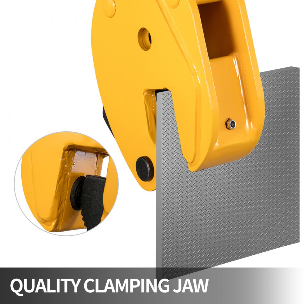 VEVOR Abrazadera de elevación 6600Lbs/3T, Abrazadera de placa vertical de carga de trabajo Apertura de mandíbula de 0-1 pulgada/25 mm, Abrazadera de placa de acero industrial, Abrazadera de elevación de chapa metálica, Abrazadera de elevación de placa, Equipo de elevación de manipulación