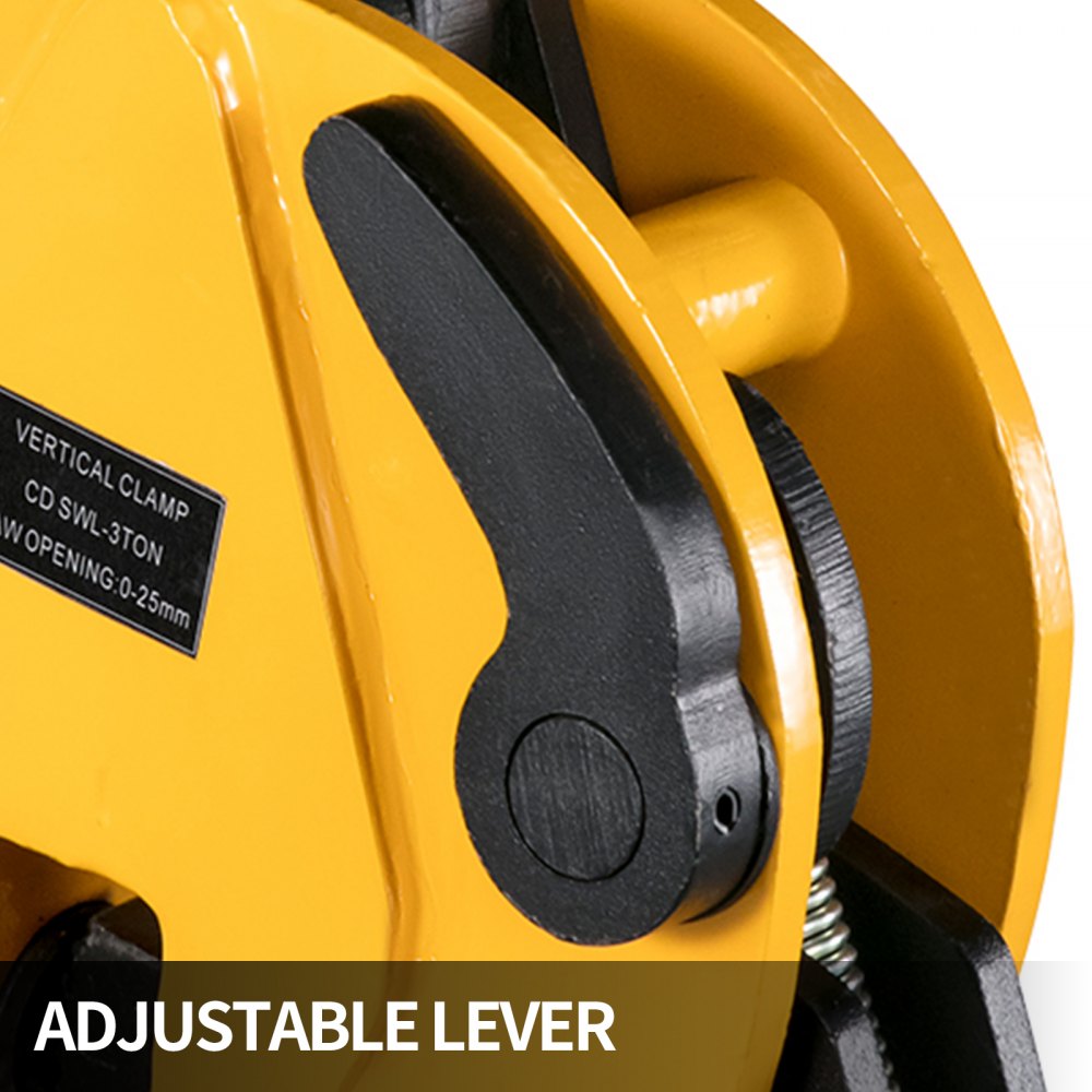 VEVOR Abrazadera de elevación 6600Lbs/3T, Abrazadera de placa vertical de carga de trabajo Apertura de mandíbula de 0-1 pulgada/25 mm, Abrazadera de placa de acero industrial, Abrazadera de elevación de chapa metálica, Abrazadera de elevación de placa, Equipo de elevación de manipulación