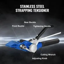 VEVOR Banding Strapping Kit with Strapping Tensioner Tool, 100 ft Length 304 Stainless Steel Banding, 100 Metal Seals, Pallet Packaging Strapping Banding Kit, Banding Packaging Strapping for Packing