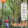VEVOR Manual Pole Saw, 7.3-27 ft Extendable Tree Pruner, Sharp Steel Blade High Branches Trimming, Manual Branch Trimmer with Lightweight 8 Fiberglass Handles, for Pruning Palms and Shrubs