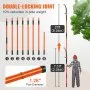 VEVOR Manual Pole Saw, 7.3-27 ft Extendable Tree Pruner, Sharp Steel Blade High Branches Trimming, Manual Branch Trimmer with Lightweight 8 Fiberglass Handles, for Pruning Palms and Shrubs