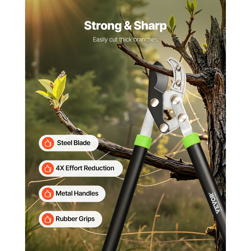 32 inch Loppers for Tree Trimming Branch Cutter Steel Heavy Duty to 2 inch Dia