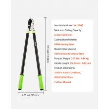32 inch Loppers for Tree Trimming Branch Cutter Steel Heavy Duty to 2 inch Dia