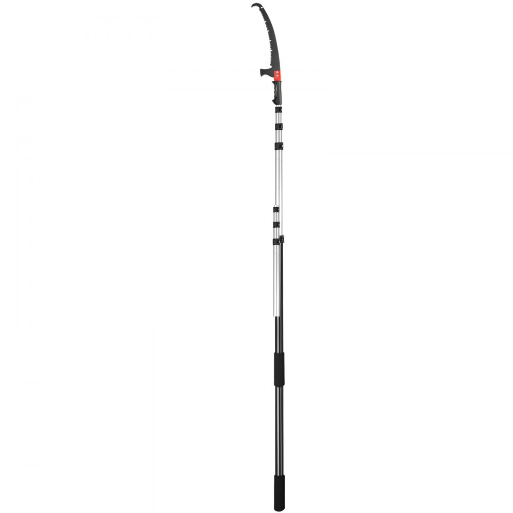VEVOR manual pole saw with adjustable aluminum handle and curved pruning blade. ideal for tree trimming.