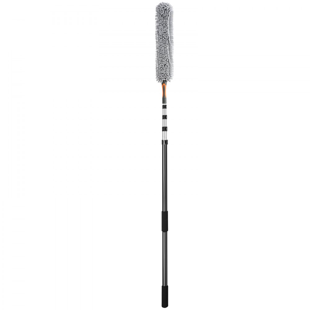 VEVOR manual pole saw with telescopic handle and long reach brush attachment on top.
