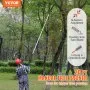 VEVOR Manual Pole Saw, 1.5-6.1 m Extendable Tree Pruner, Sharp Steel Blade for High Branches Trimming, with Lightweight Aluminum Alloy Handle and a Chenille Brush, for Pruning Palms and Shrubs
