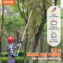 VEVOR Manual Pole Saw Extendable Tree Pruner 1.4 m-3 m Aluminum Alloy Pole