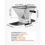 VEVOR Manual Grain Mill, Homebrew Malt Grinder, Adjustable Barley Mill Crusher for Wheat Beer Brewing - with 2 Stainless Steel Rollers, 1.06 Gallon Hopper & Metal Base Plate