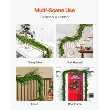 Faux Norfolk Christmas Garland 5Ft Artificial Greenery Xmas Decor for Fireplace